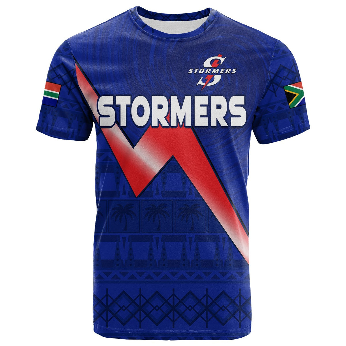 Stormers South Africa Rugby T Shirt We Are The Champions URC African Pattern - Wonder Print Shop