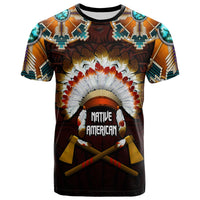 Custom The First Americans T Shirt Indian Headdress With Skull LT13 - Wonder Print Shop