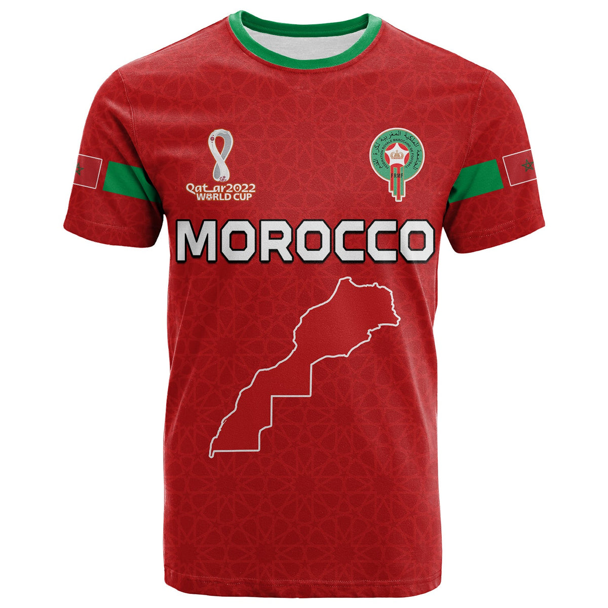 Custom Morocco Football T Shirt Champions World Cup New History LT13 - Wonder Print Shop
