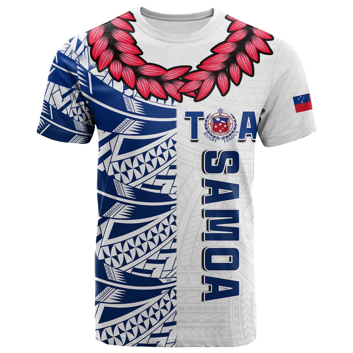 Toa Samoa Rugby T Shirt Siamupini Ula Fala White LT13 - Wonder Print Shop