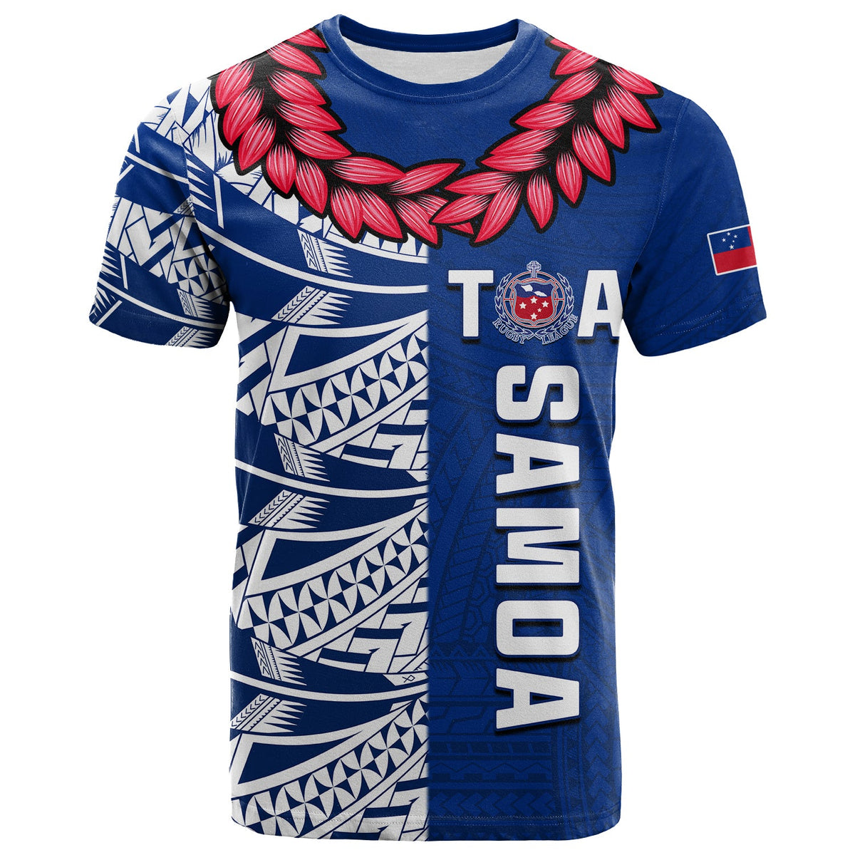 Toa Samoa Rugby T Shirt Siamupini Ula Fala Blue LT13 - Wonder Print Shop