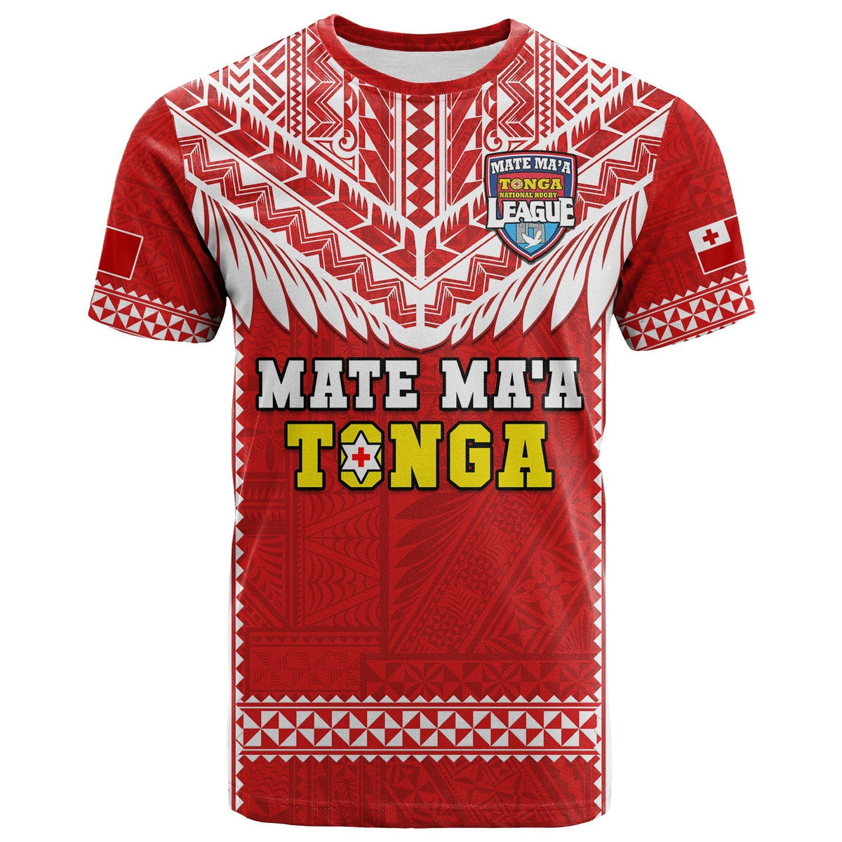 Tonga Rugby T Shirt Mate Maa Tonga Pacific Ngatu White - Wonder Print Shop