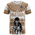 Custom Text And Number Fiji Rugby T Shirt Pacific The Bati Brown Fijian Tapa - Wonder Print Shop