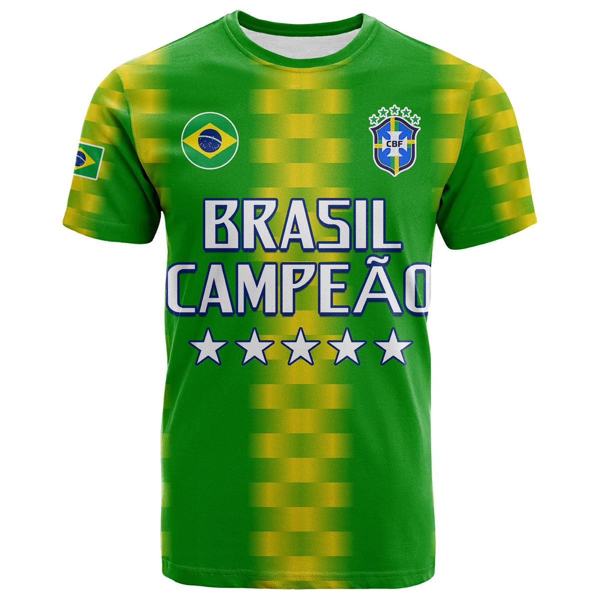 Custom Brazil Football Champions T Shirt Proud Selecao LT13 - Wonder Print Shop