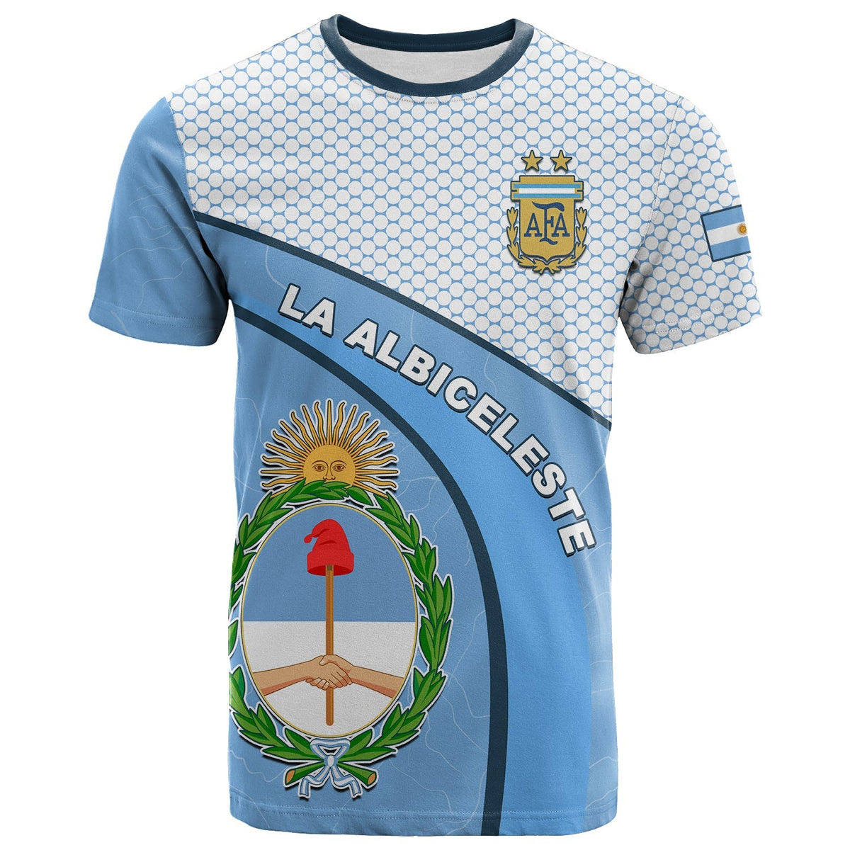 Custom Argentina T Shirt Football 2022 Champions Blue Sky May Sun LT13 - Wonder Print Shop