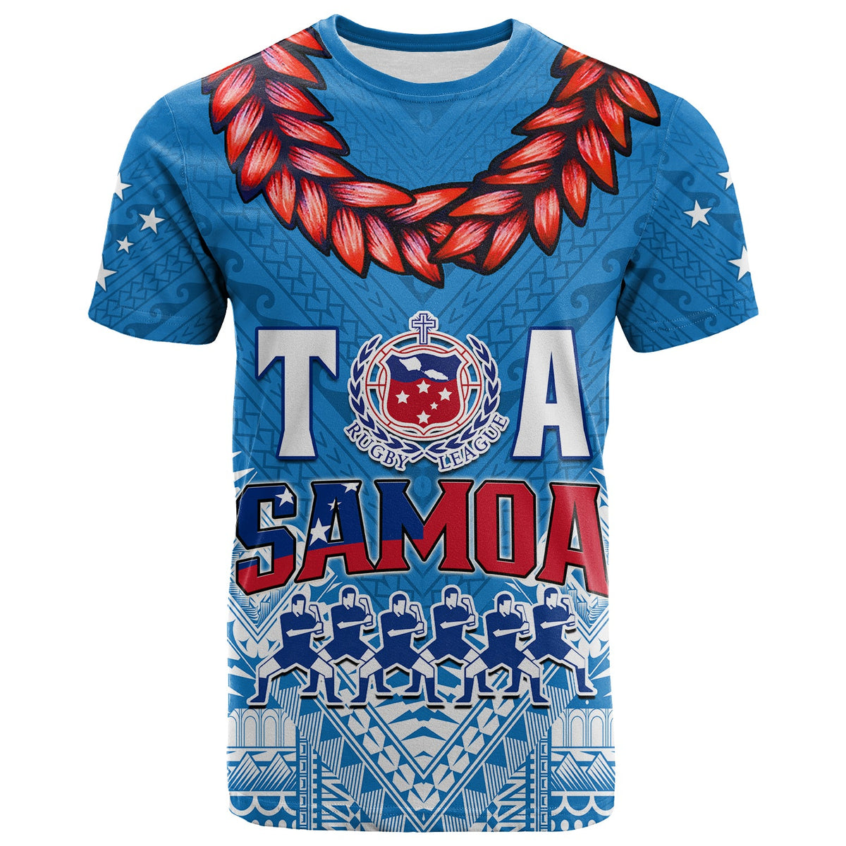 Toa Samoa Rugby T Shirt Manu Siva Tau Style Ulafala LT13 - Wonder Print Shop