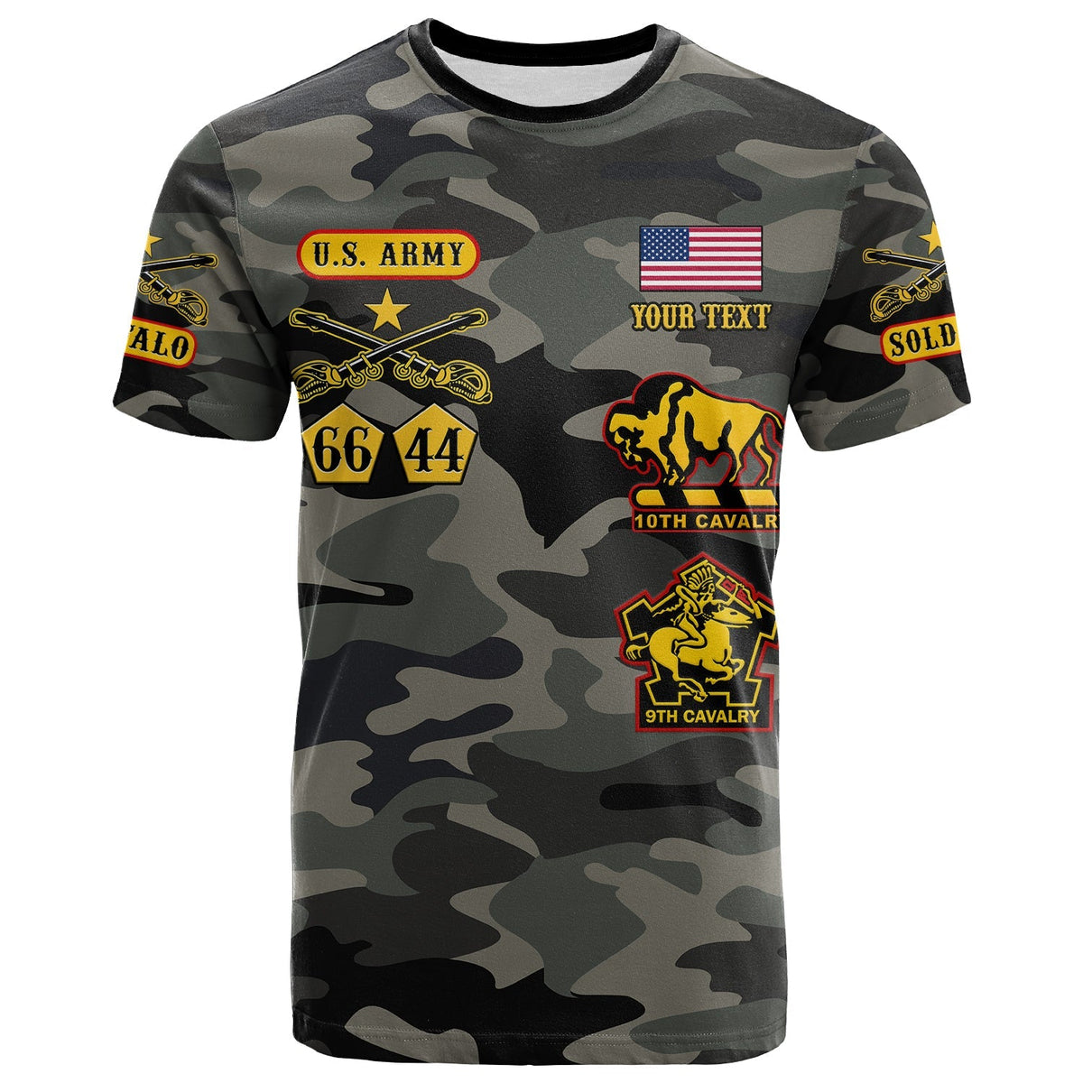 Custom Buffalo Soldiers T Shirt Camouflage Unique LT13 - Wonder Print Shop