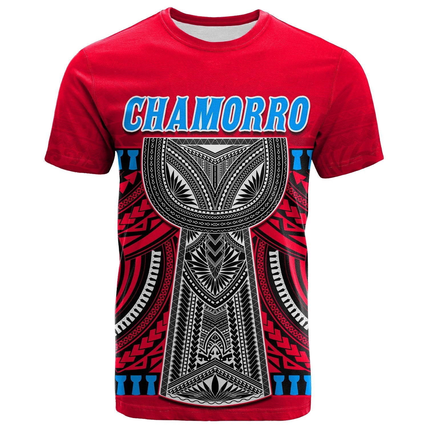 Guam Chamorro T Shirt Latte Stone Red Polynesian Haligi LT13 - Wonder Print Shop