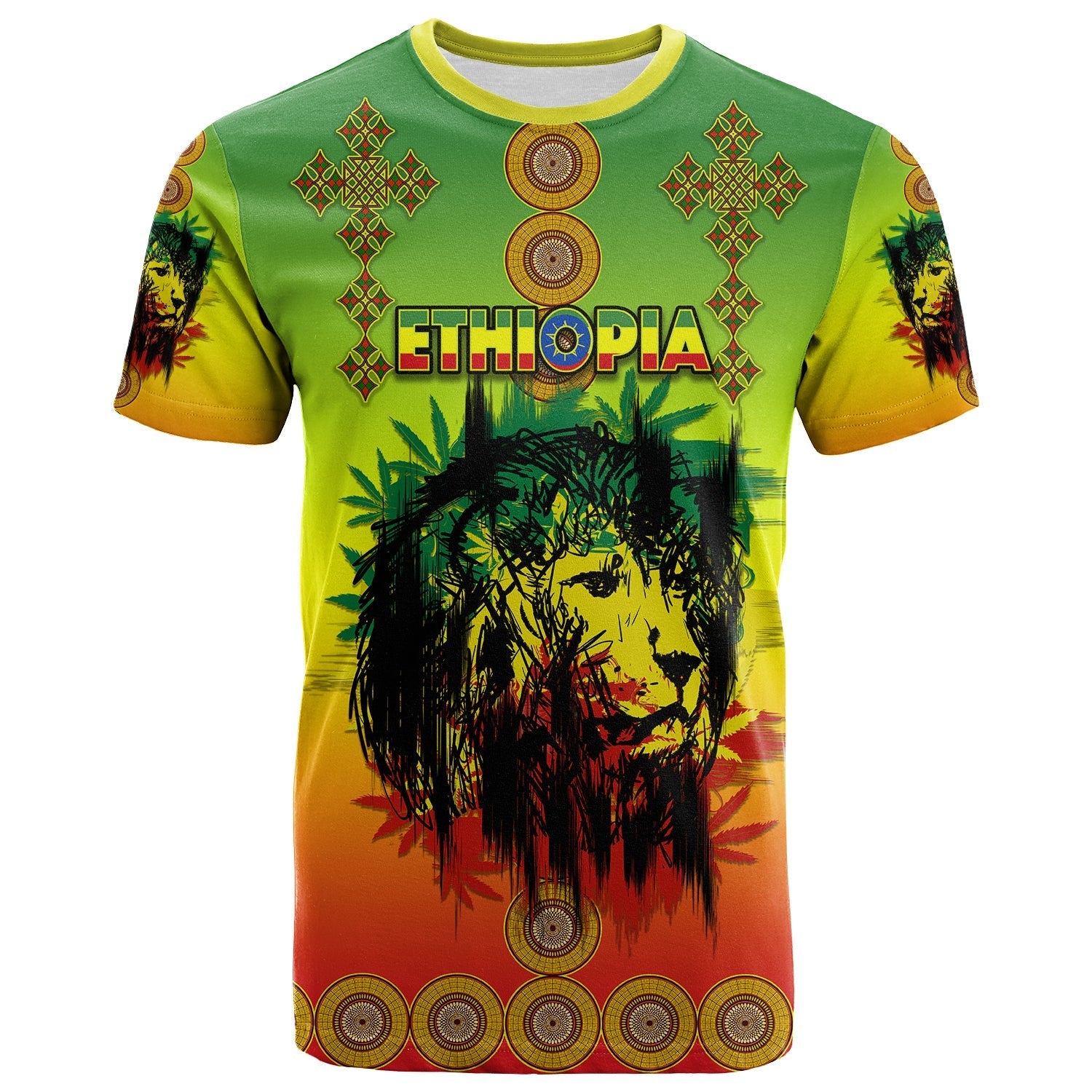 custom-personalised-ethiopia-t-shirt-cross-mix-lion-colorful-style
