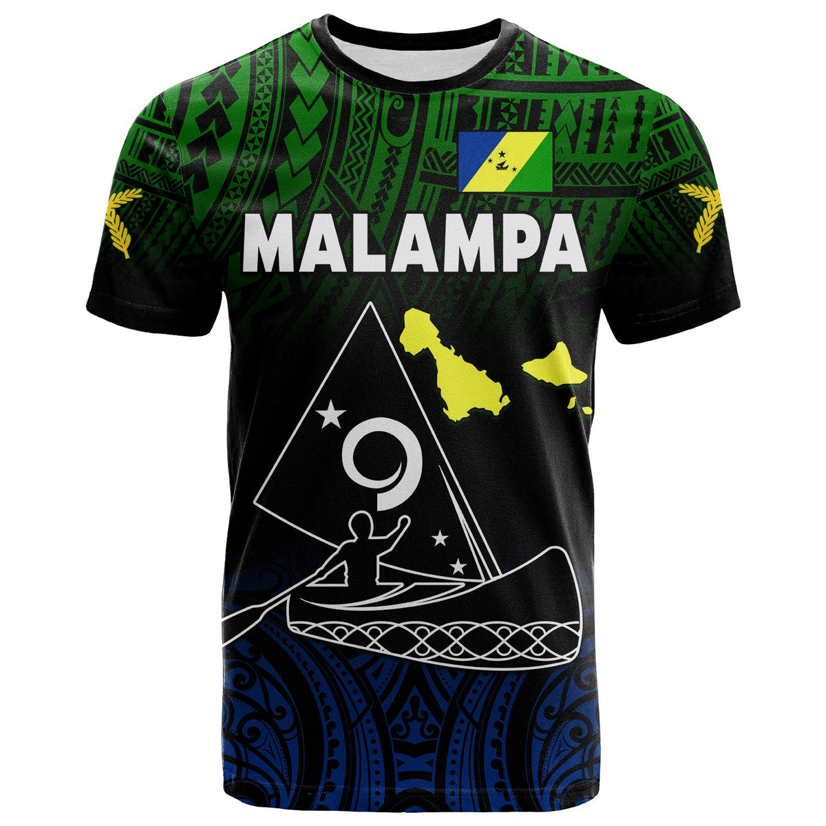 Malampa Province T Shirt Native Canoe Mix Vanuatu Pig Tusk Black Version - Wonder Print Shop