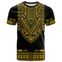 Custom Polynesian T Shirt Dashiki With Polynesian Tattoo Royal Golden Version - Wonder Print Shop