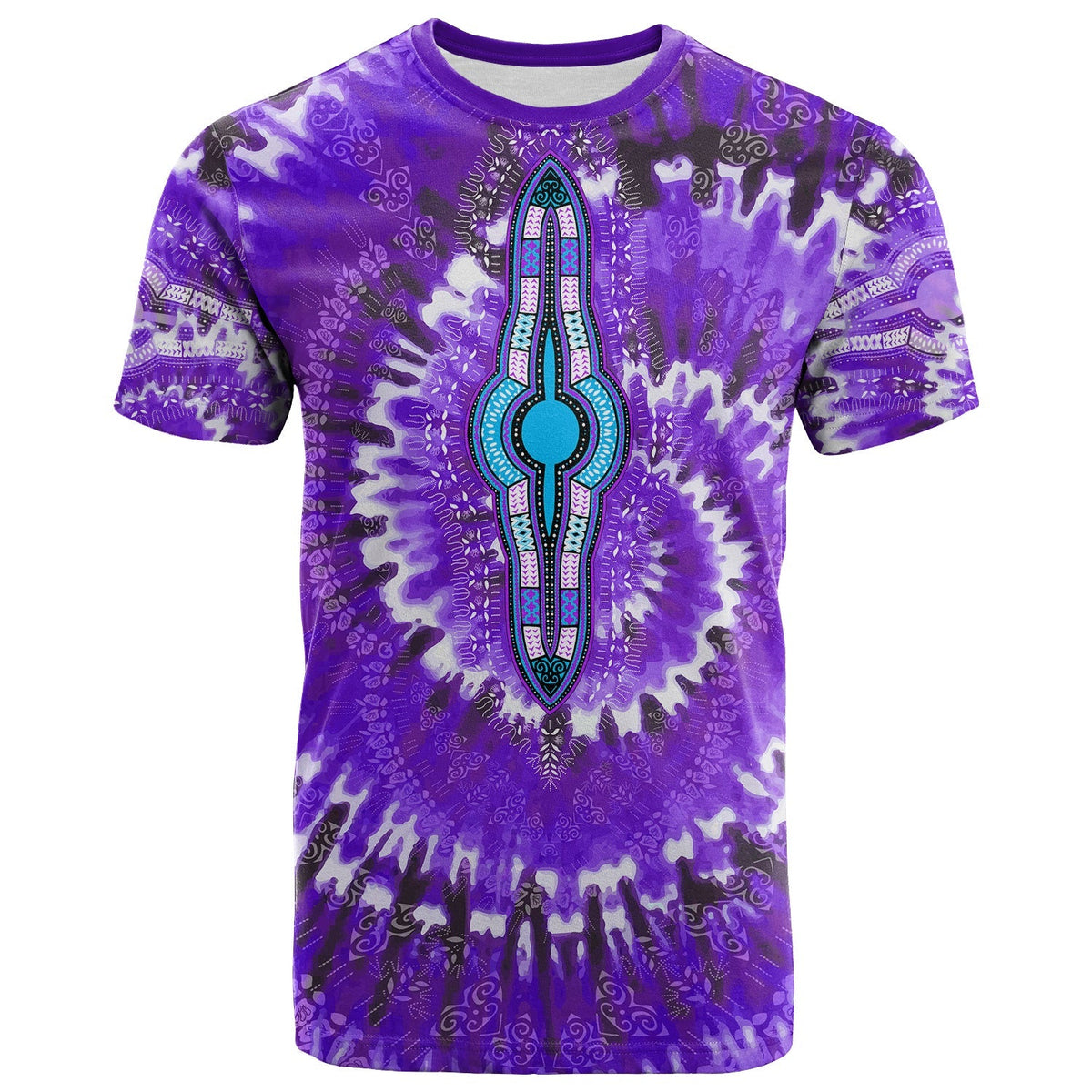 Custom African T Shirt Tie Dye Purple Fashion LT13 - Wonder Print Shop
