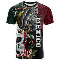 Mexico T Shirt Mexican Skull Eagle With Angry Snake - Wonder Print Shop