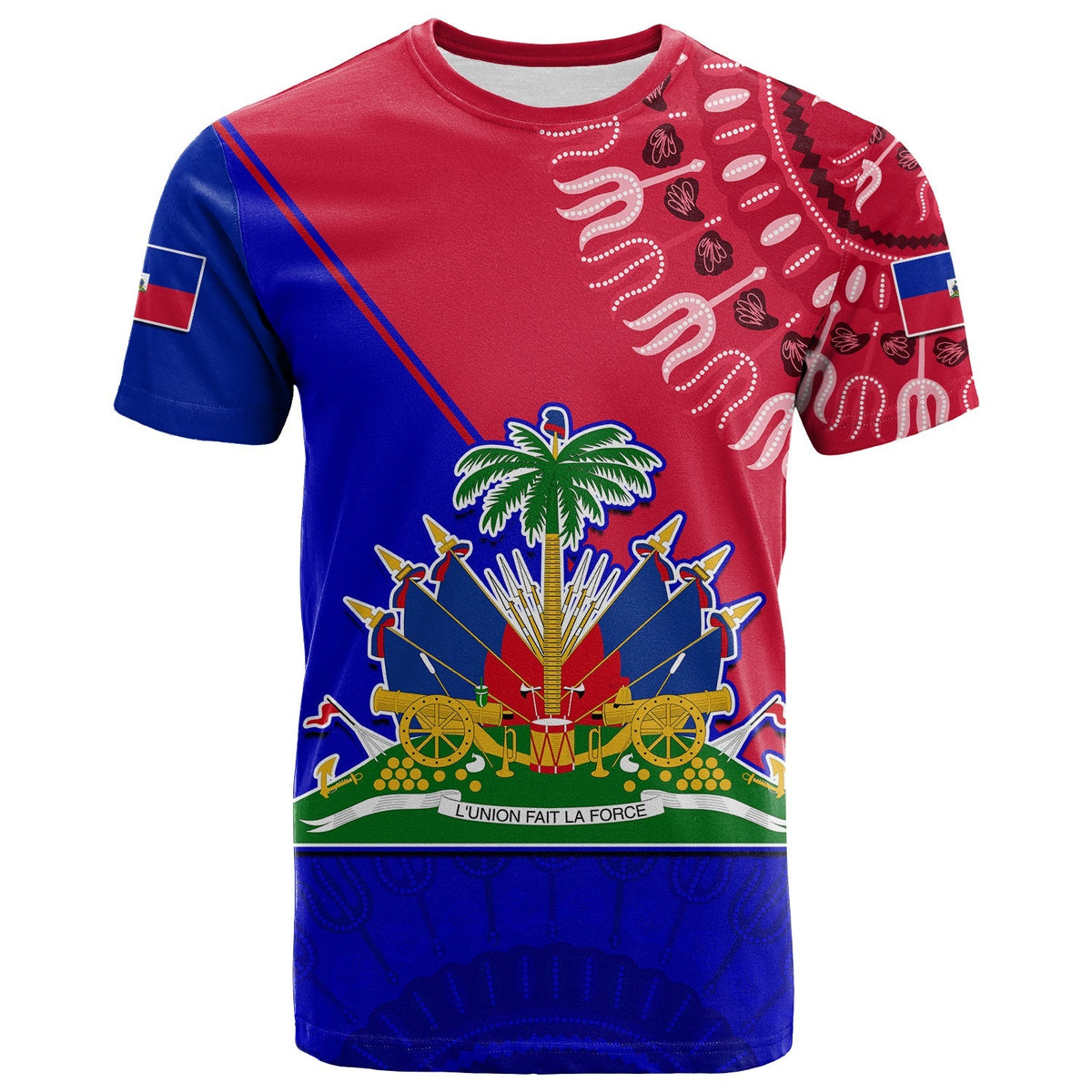 Haiti T Shirt Haiti Flag Dashiki Simple Style - Wonder Print Shop