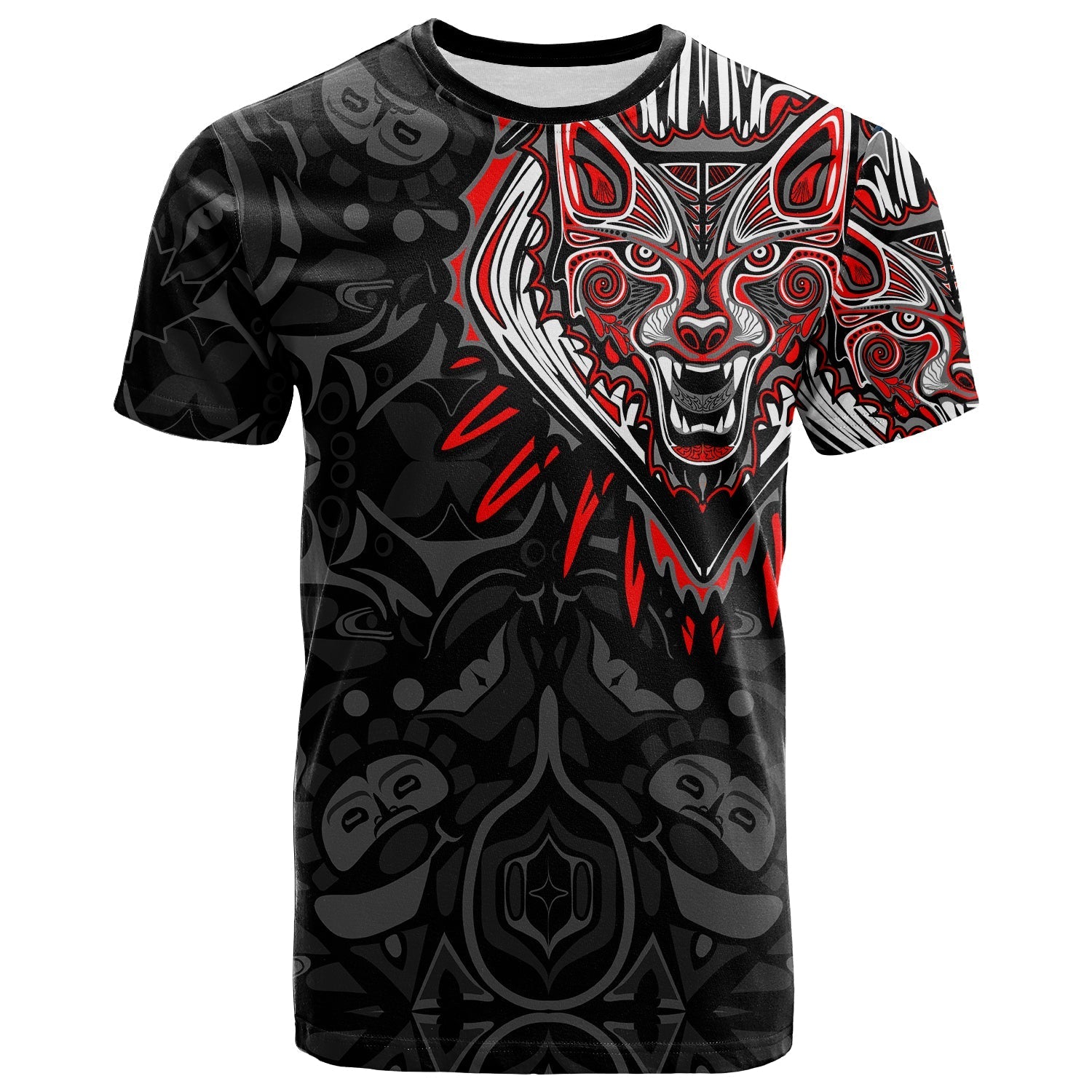 Canada Wolf T Shirt Haida and Maple Leaf LT13 - Wonder Print Shop