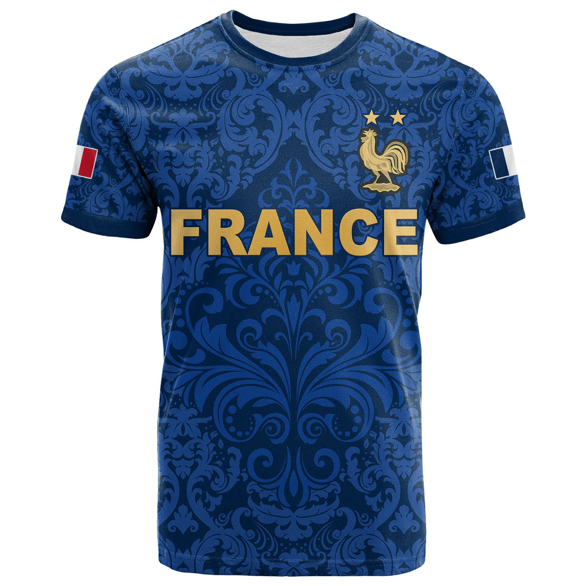 Custom France Football T Shirt Elegant Lily World Cup Les Bleus Le Champion LT13 - Wonder Print Shop