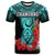 Custom Guam Chamorro T Shirt Guaman Latte Stone Tropical Flowers Turquoise Style - Wonder Print Shop