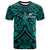 New Zealand Silver Fern Rugby T Shirt All Black Turquoise NZ Maori Pattern LT13 - Wonder Print Shop