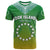 Cook Islands T Shirt Circle Pattern Mix Sea Turtle Green Version - Wonder Print Shop