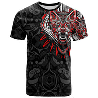 Custom Canada Wolf T Shirt Haida and Maple Leaf LT13 - Wonder Print Shop