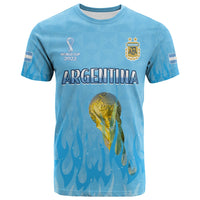 Custom Argentina Football T Shirt Vamos Sky Champions World Cup Fire LT13 - Wonder Print Shop