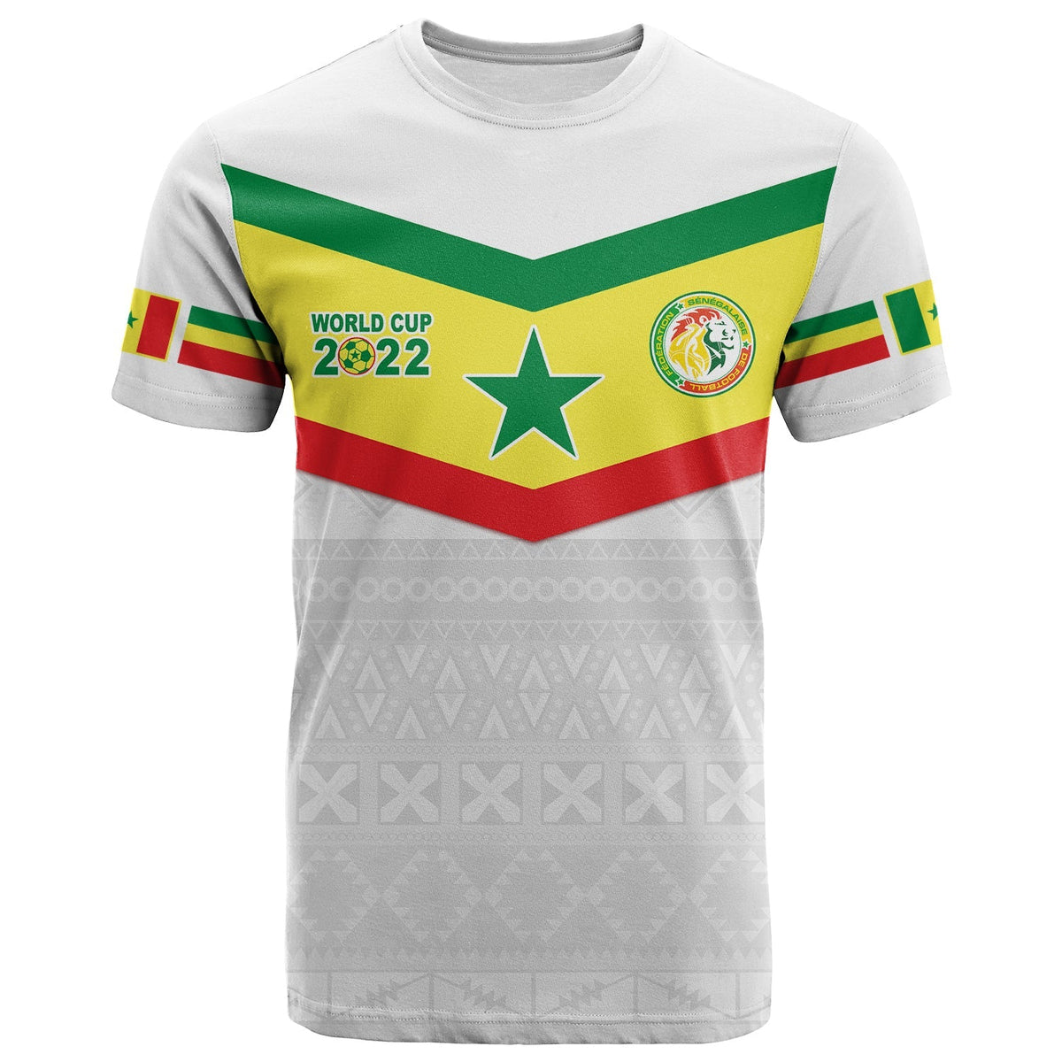 Custom Senegal T Shirt Football 2022 Champion Teranga Lions Mix African Pattern LT13 - Wonder Print Shop