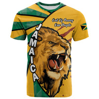 Jamaica Athletics T Shirt Jamaican Flag Mix Lion Sporty Style - Wonder Print Shop