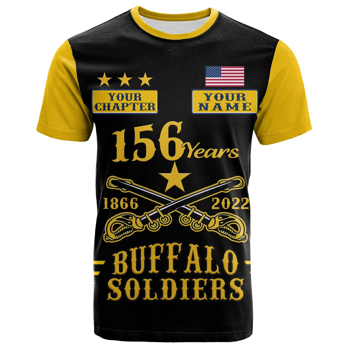 (Custom Text and Chapter) Buffalo Soldiers T Shirt Since 1866 BSMC Anniversary LT13 - Wonder Print Shop