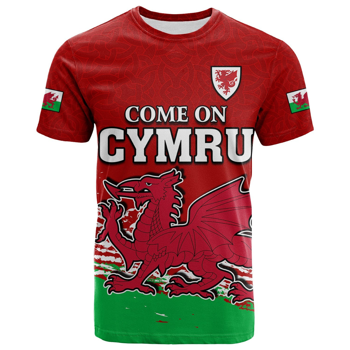 Wales Football 2022 T Shirt Come On CYMRU The Red Wall LT13 - Wonder Print Shop