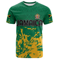 Jamaica Athletics T Shirt Jamaican Flag With African Pattern Sporty Style - Wonder Print Shop
