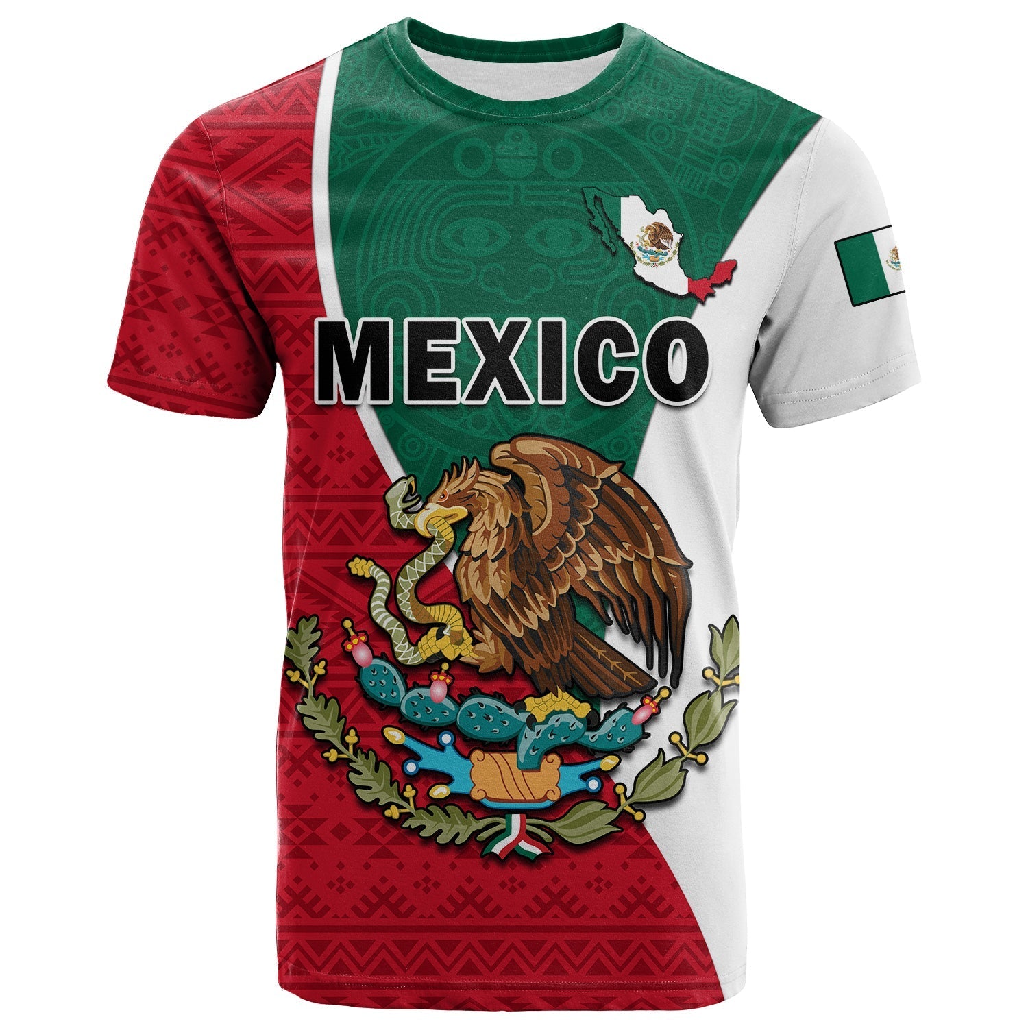 Mexico T Shirt Mexican Aztec Pattern - Wonder Print Shop