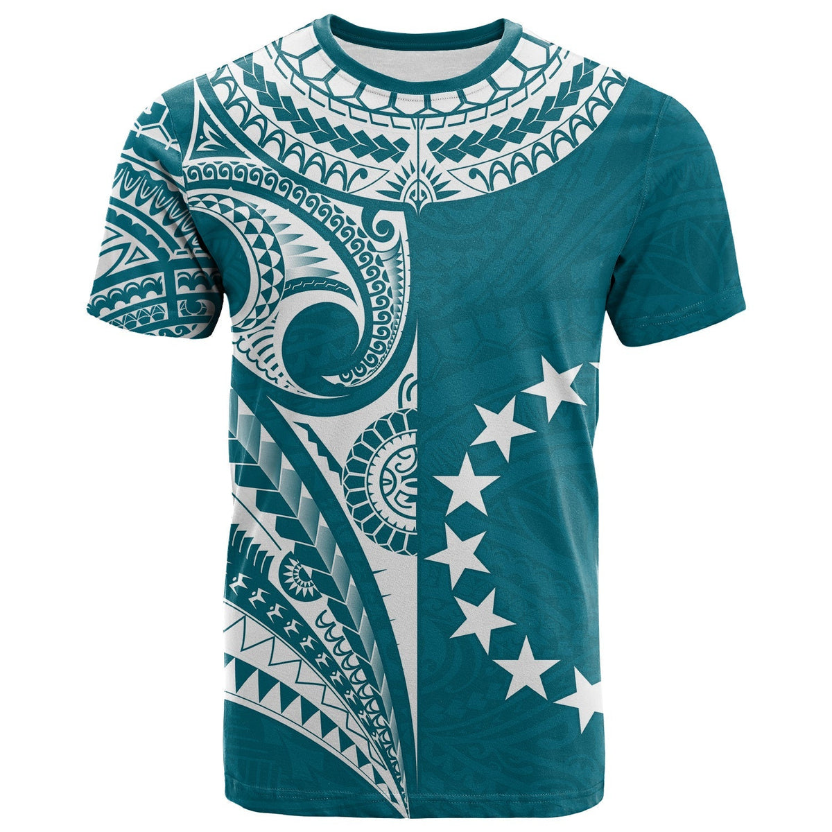 Custom Cook Islands Tatau T Shirt Symbolize Passion Stars Version Blue LT13 - Wonder Print Shop