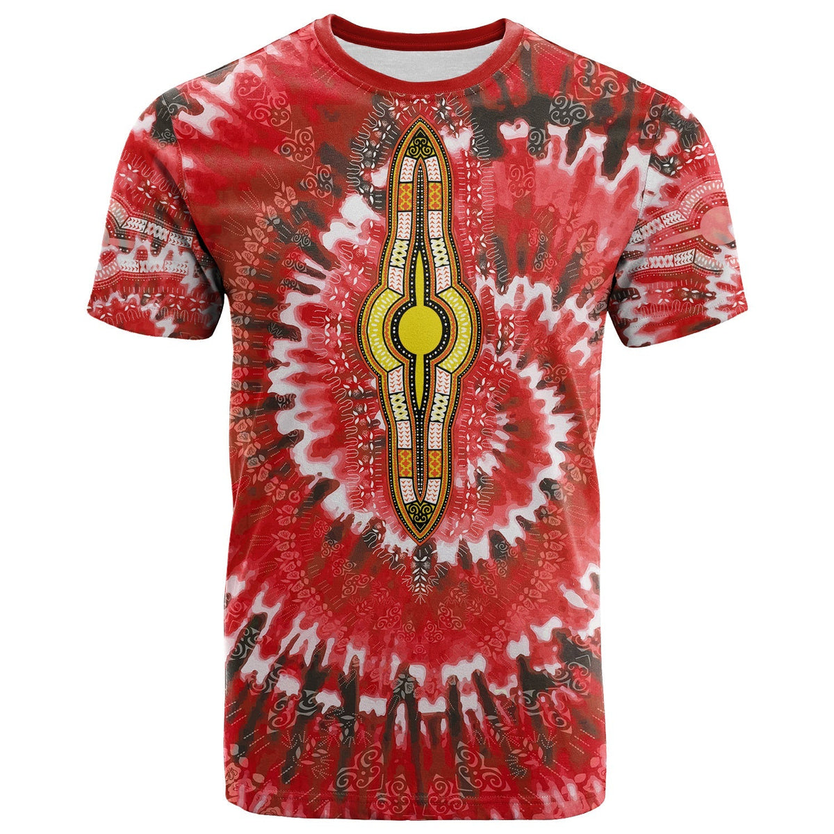 Custom African T Shirt Tie Dye Red Fashion LT13 - Wonder Print Shop