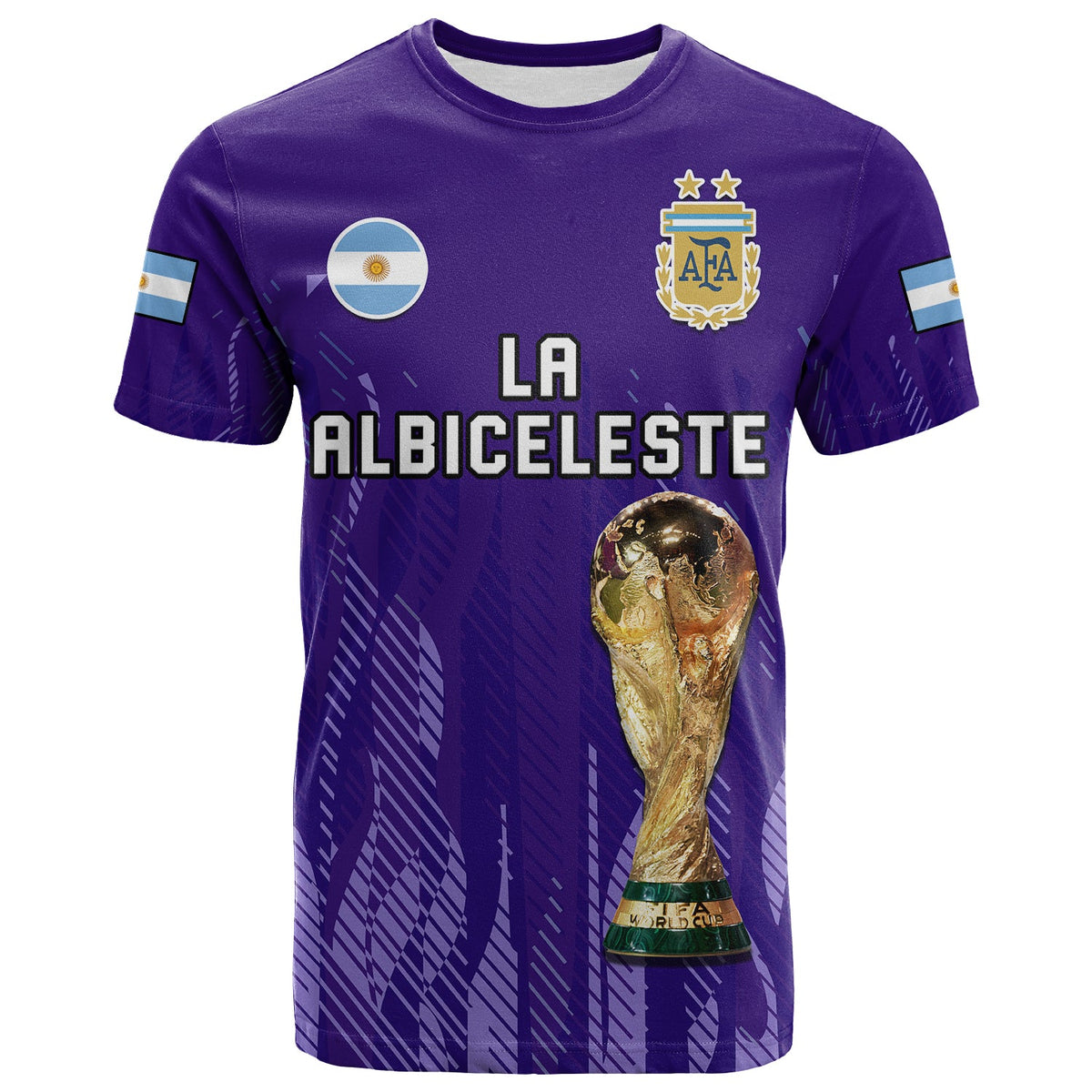 Argentina Football T Shirt La Albiceleste Campeon Proud Purple 2022 - Wonder Print Shop