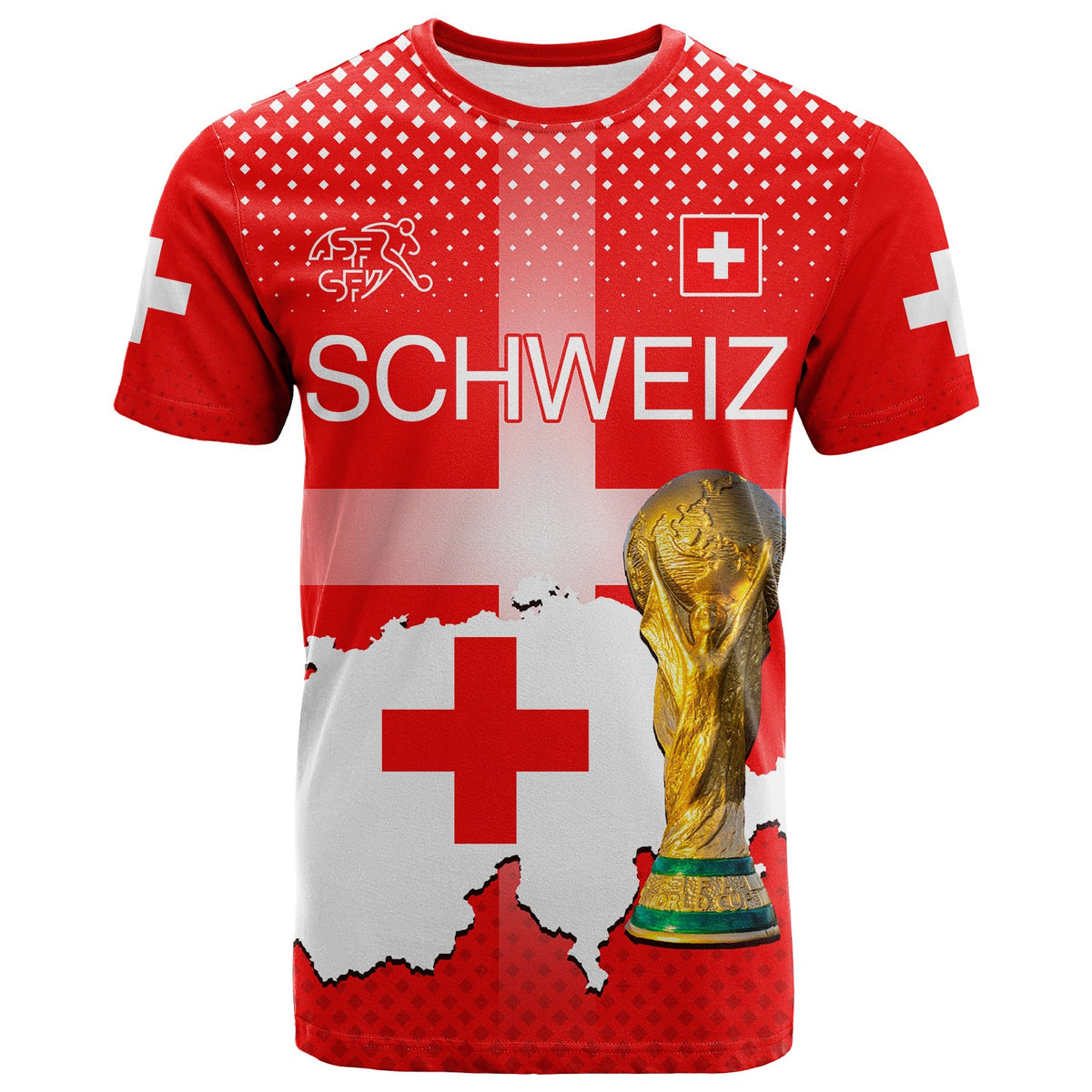 Custom Switzerland Football T Shirt Schweizer Pati Champion 2022 World Cup LT13 - Wonder Print Shop