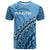 Custom Text And Number Fiji Tapa Rugby T Shirt Fijian Cibi Dance Tapa Pattern Blue - Wonder Print Shop