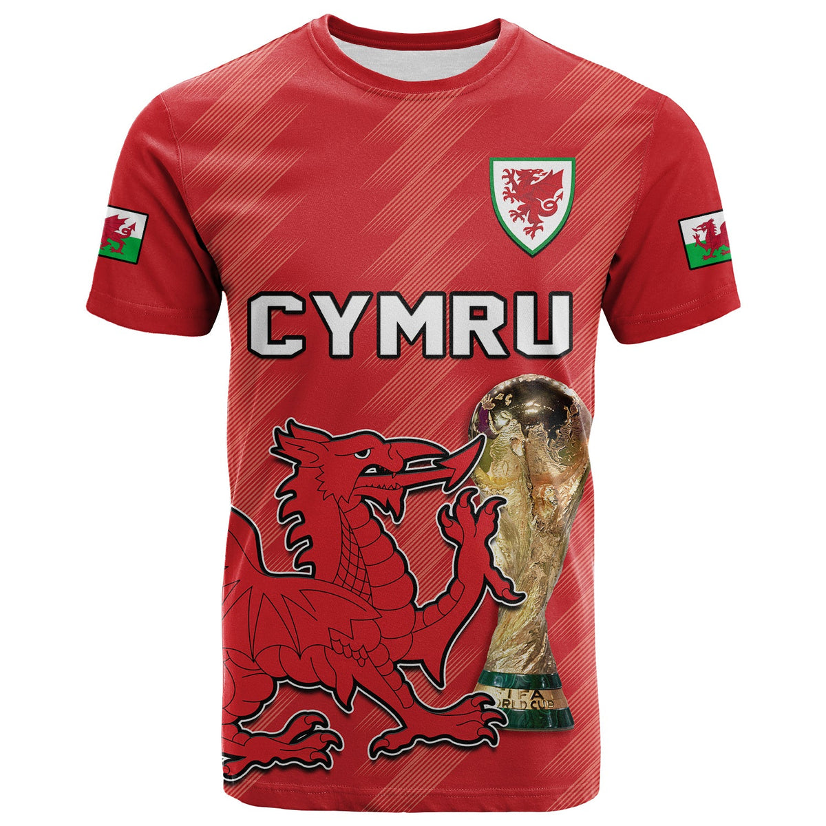Custom Wales Football T Shirt Cymru Champions World Cup 2022 - Wonder Print Shop