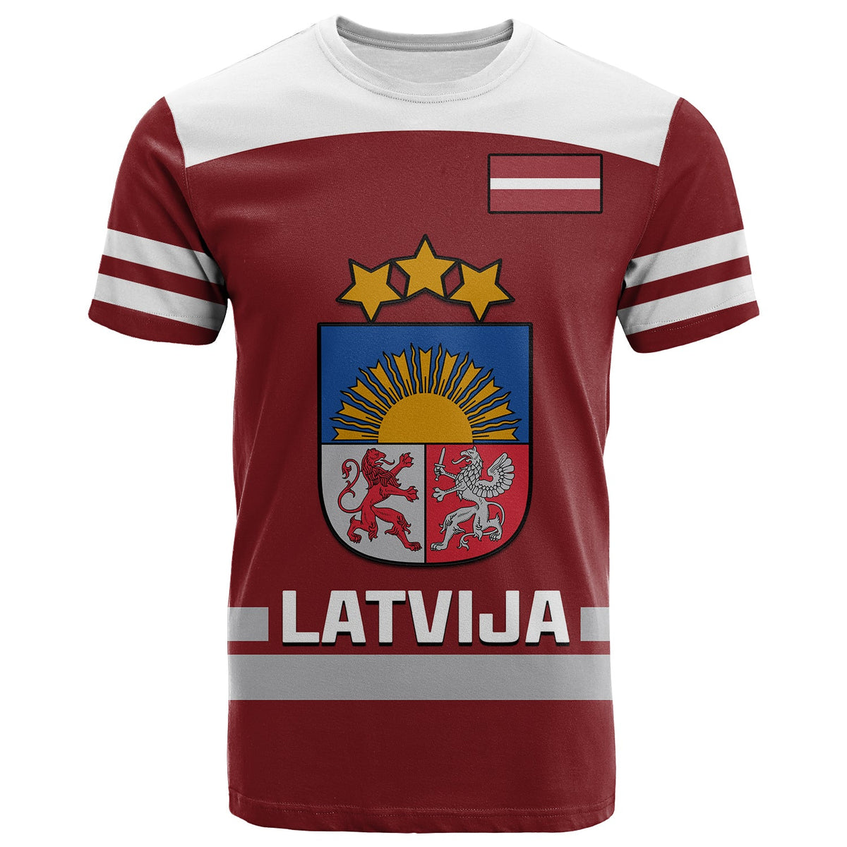 Custom Latvia Hockey 2023 T Shirt Red Sporty Style - Wonder Print Shop