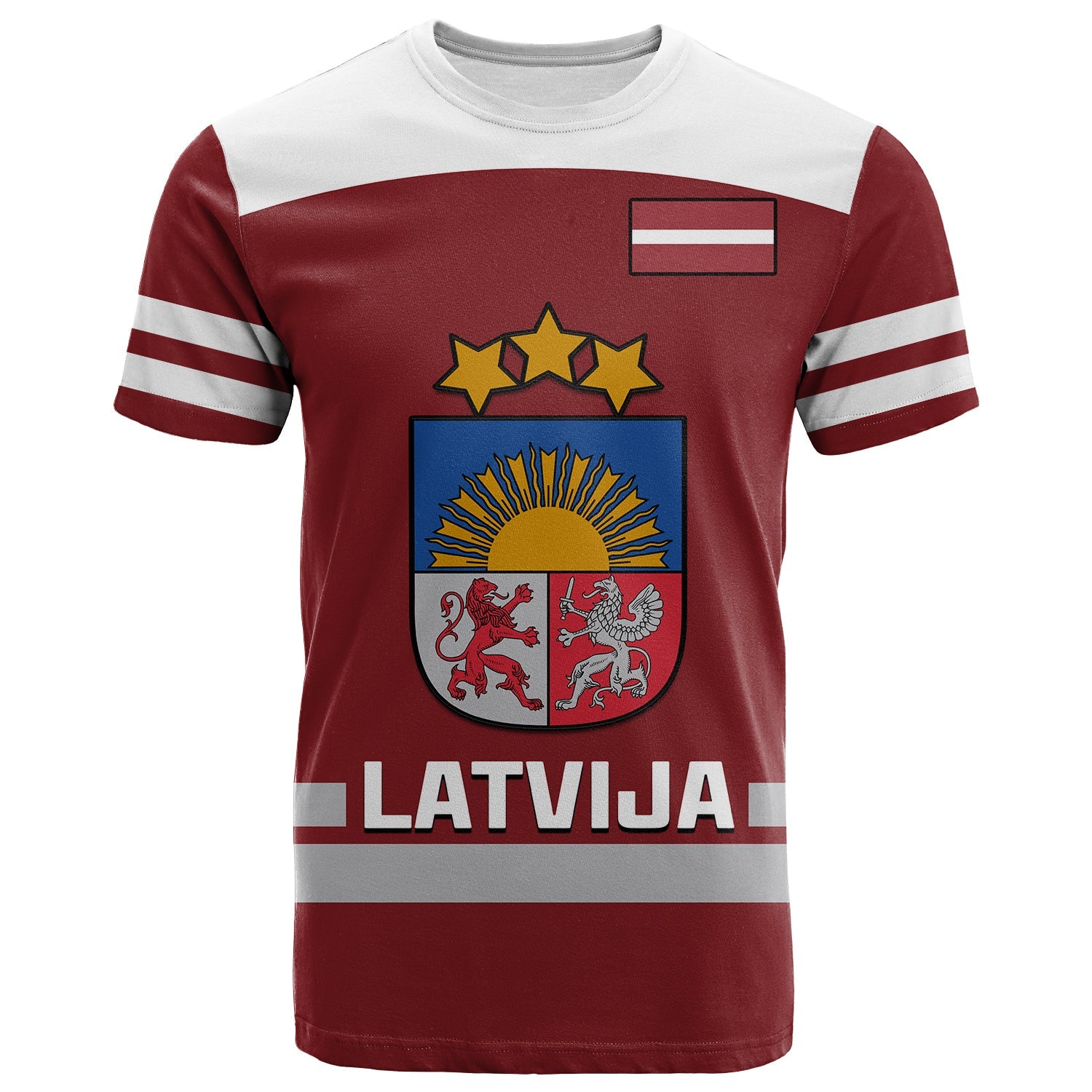 custom-text-and-number-latvia-hockey-2023-t-shirt-red-sporty-style
