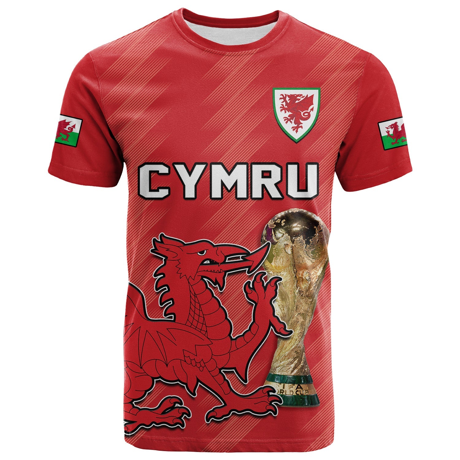 Wales Football T Shirt Cymru Champions World Cup 2022 - Wonder Print Shop