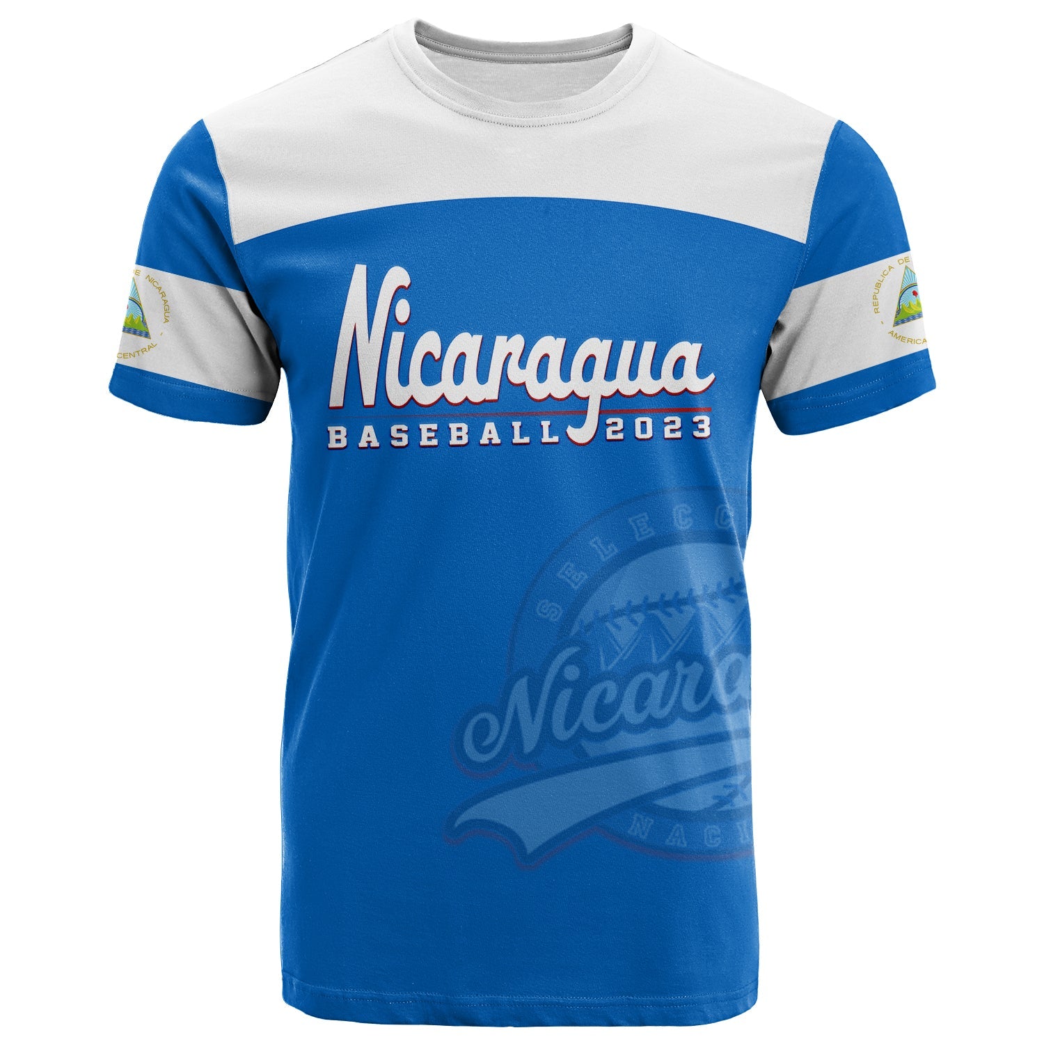 custom-text-and-number-nicaragua-2023-t-shirt-baseball-classic