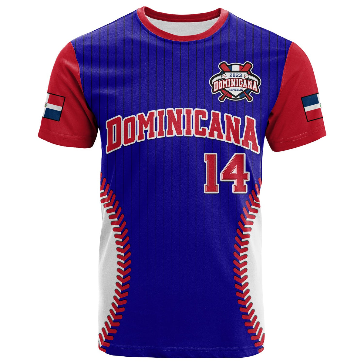 Custom Dominican Republic Baseball 2023 T Shirt Version Blue - Wonder Print Shop