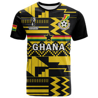 Ghana Football T Shirt Black Stars Kente World Cup 2022 Yellow - Wonder Print Shop