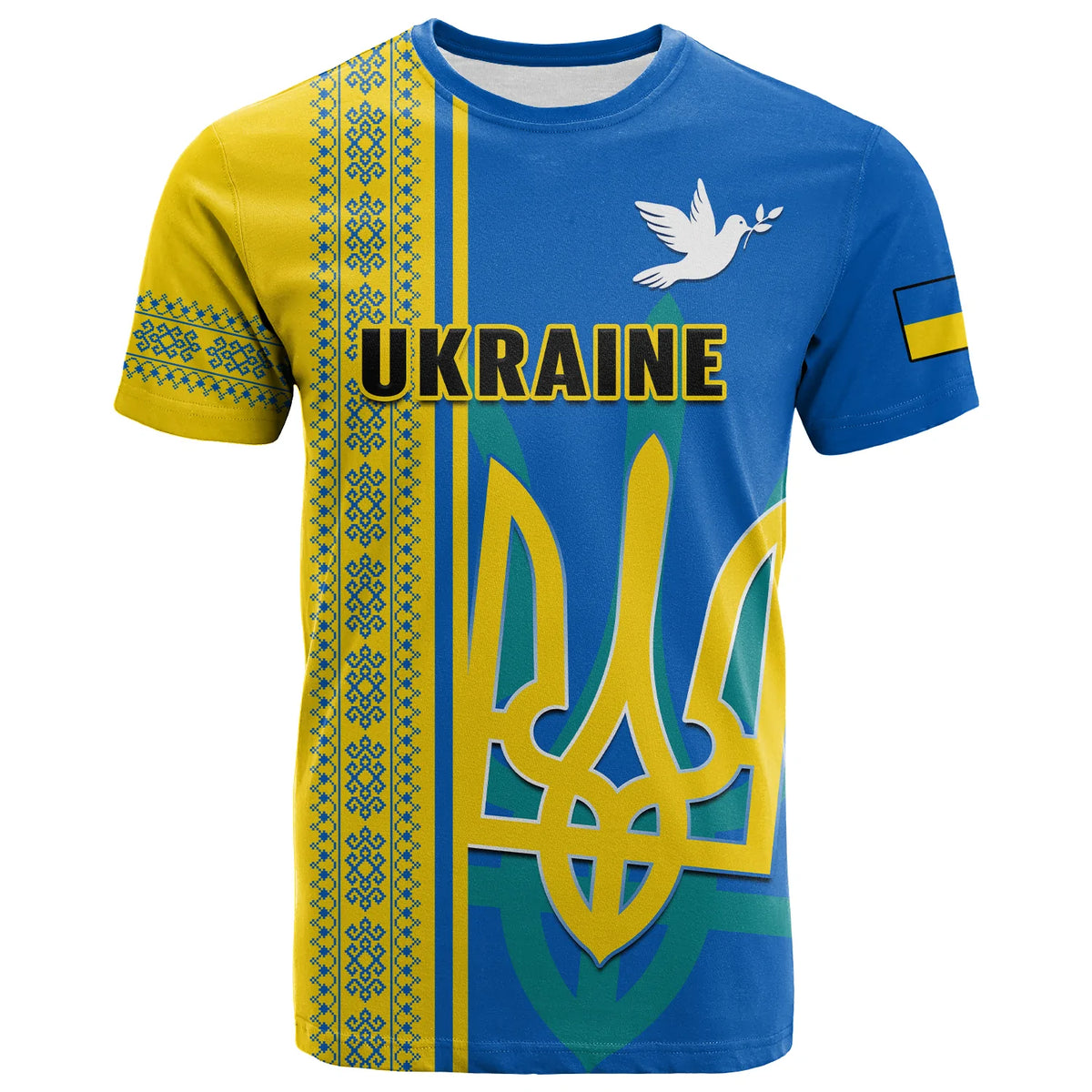 Ukraine Unity Day T Shirt Folk Ukrainian Coat Of Arms - Wonder Print Shop