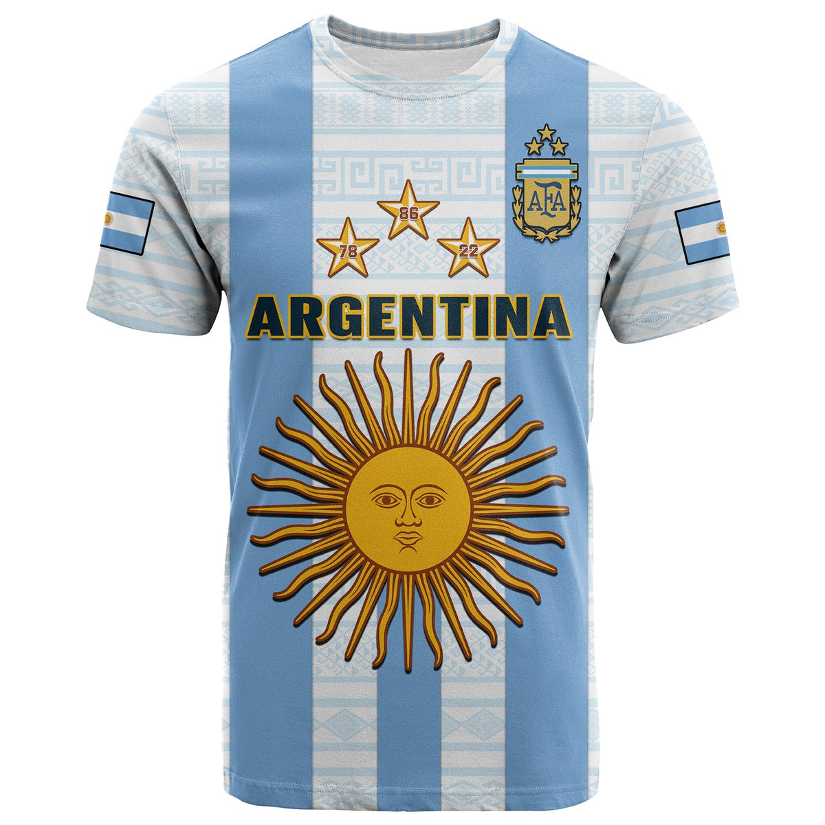Custom Argentina Football T Shirt World Cup La Albiceleste 3rd Champions Proud - Wonder Print Shop