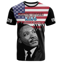 Custom United States T Shirt United States Happy MLK Day Flag Grunge Style - Wonder Print Shop