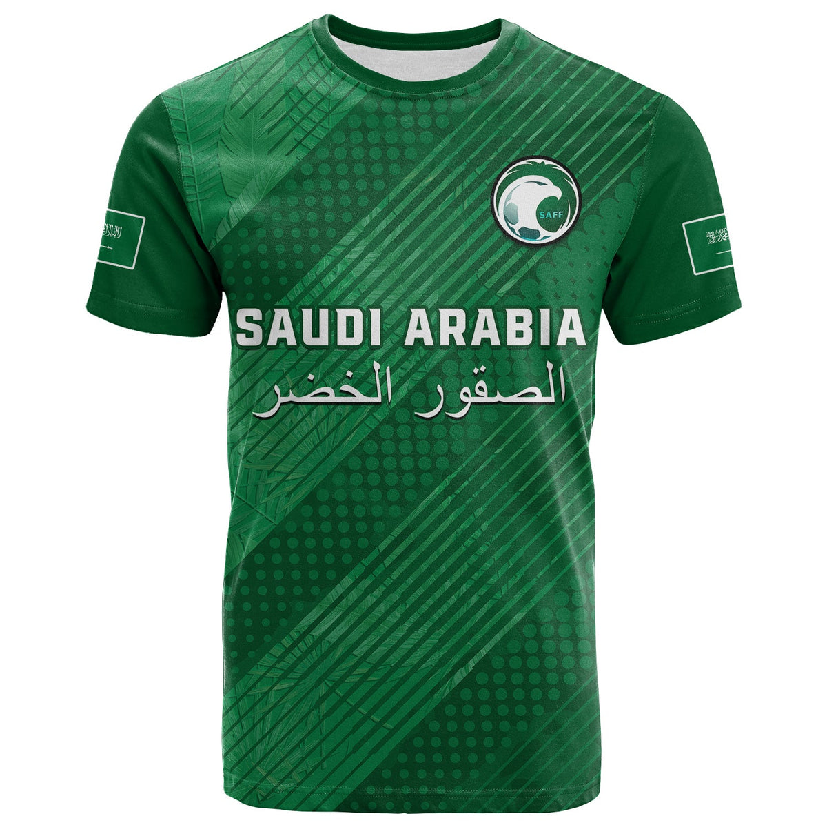 Custom Saudi Arabia Football T Shirt Green Falcons World Cup 2022 - Wonder Print Shop