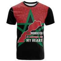 Custom Morocco Western Sahara T Shirt Map Black Moroccan Is Always In My Heart - Wonder Print Shop