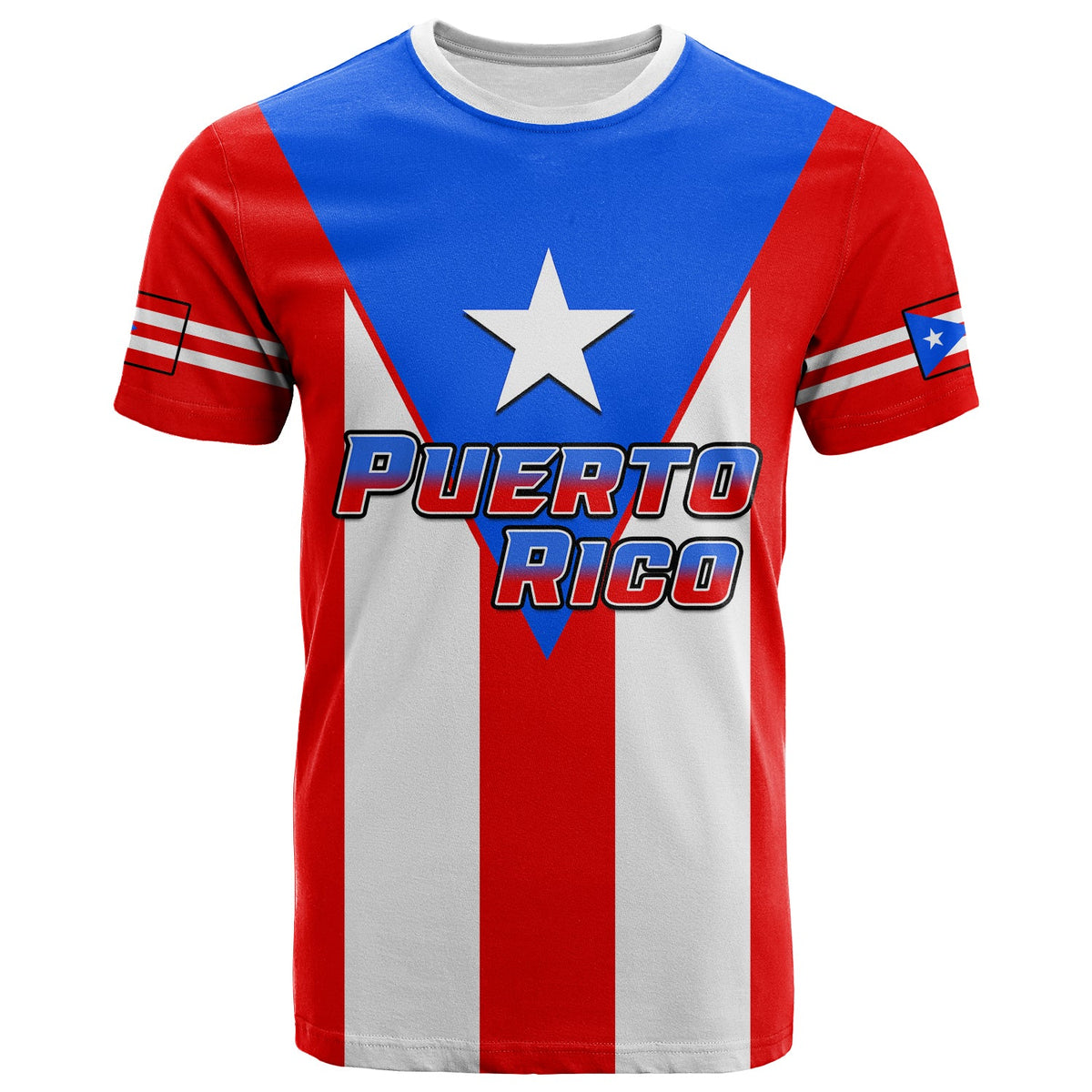 Custom Puerto Rico T Shirt Coat Of Arms Mix Flag - Wonder Print Shop