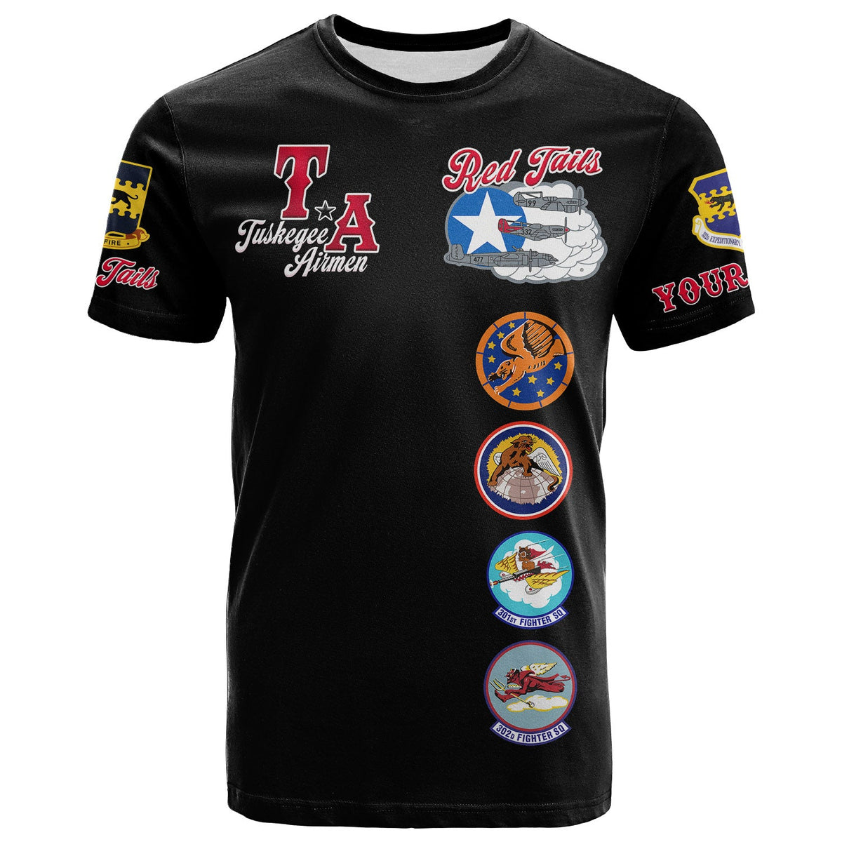 Custom Tuskegee Airmen T Shirt Red Tail Angels American Heros - Wonder Print Shop
